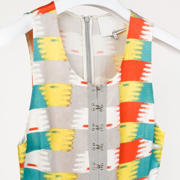 3.1 Phillip Lim Grey Ikat Print Pleated Playsuit - Picture 4 of 11